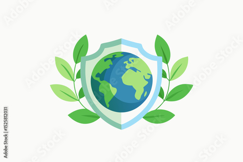 earth icon protective shield symbol
