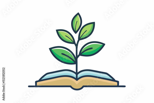 seedling growing from open book eco