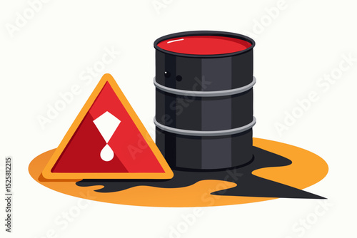 oil barrel spill pollution warning