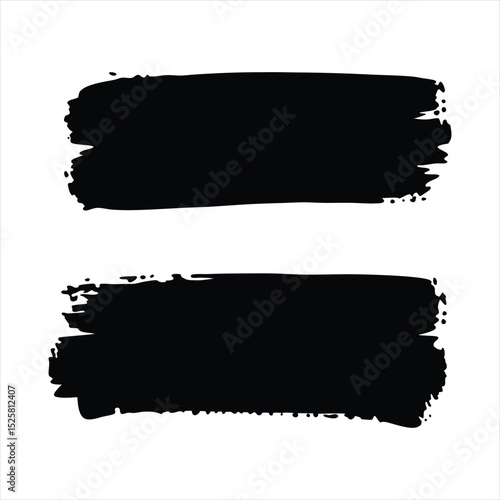 Abstract Black Brush Strokes Set: Rough Edges for Design, ai generated