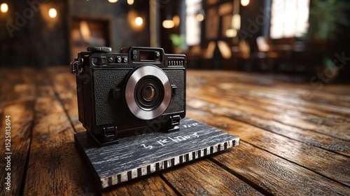 Wallpaper Mural Vintage camera on rustic wooden table Torontodigital.ca