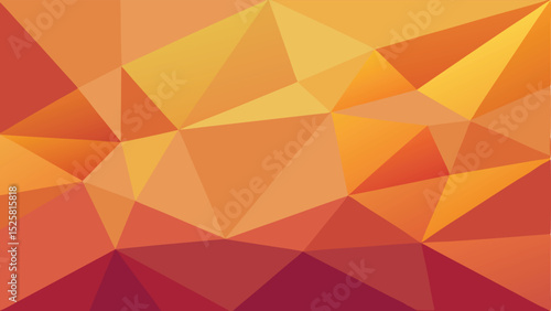 Abstract geometric polygonal background in shades of orange and red with transparency
