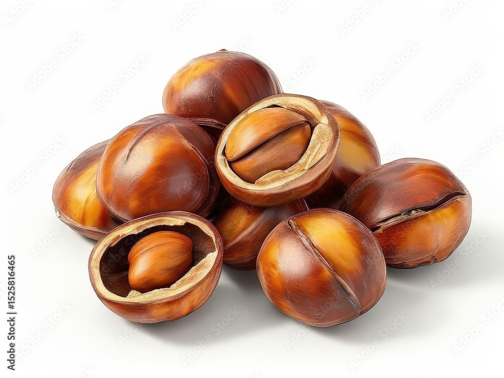 Obraz premium an AI Image Generator, Pile of Freshly Roasted Chestnuts