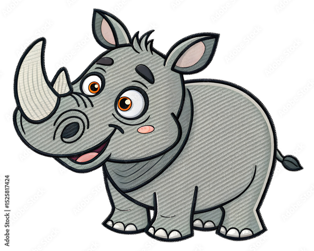 Fototapeta premium rhino cartoon coloring page