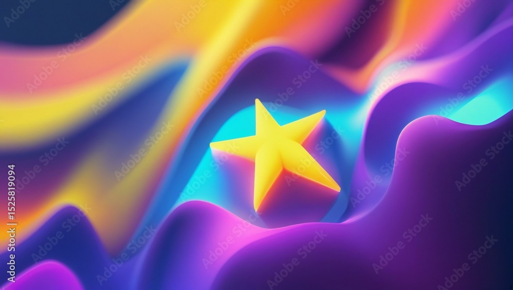 Obraz premium Abstract colorful wave background with star