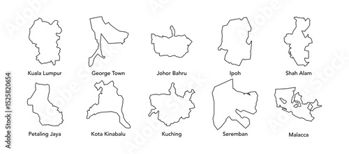 Bilde på lerret Malaysia City Map
