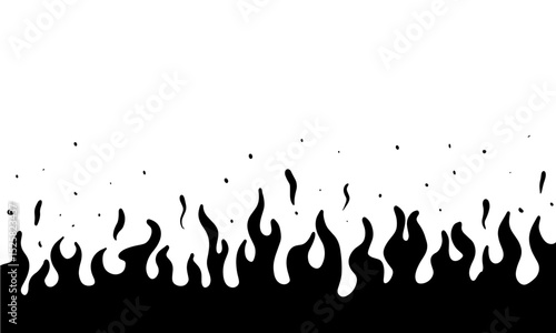 Black silhouette of flames background vector illustration