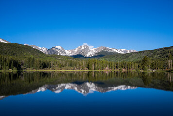 Plexiglas schilderij Reflectie Hallet Point spiegeling Sprague Lake  © James Carroll