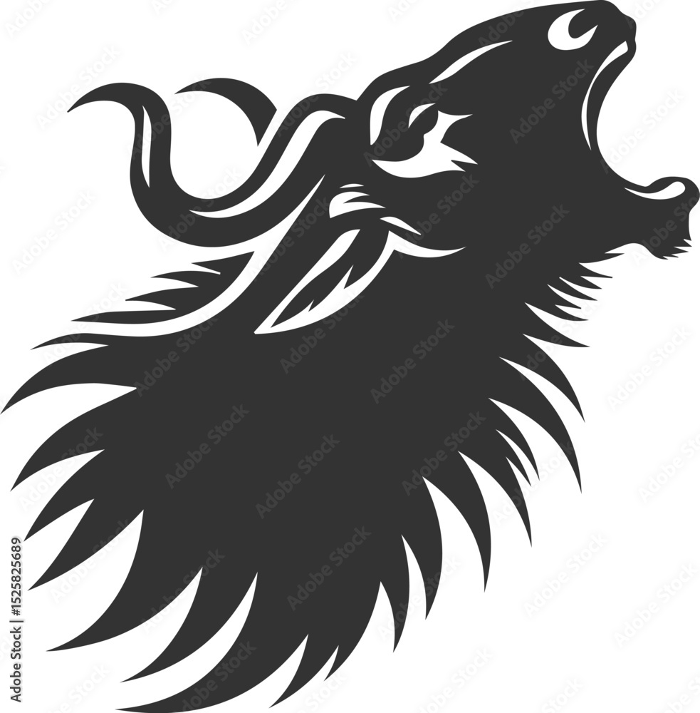 Obraz premium Wild animal vector silhouette of a wildebeest