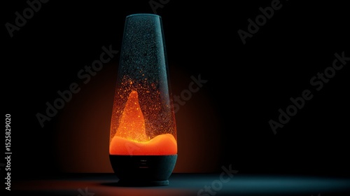 Orange lava lamp in dark room