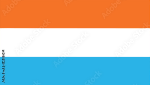 Flag of luxembourg with orange white and blue bands on a transparent background
