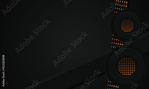 Abstract dark wallpaper background with gradient orange shape element design