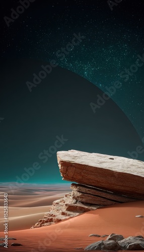 Wallpaper Mural A desert landscape meets a cosmic night sky Torontodigital.ca