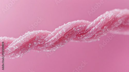 Sweet sugary spiral in a candy dreamscape conjuring feelings of playful indulgence and childhood joy on a matching pink