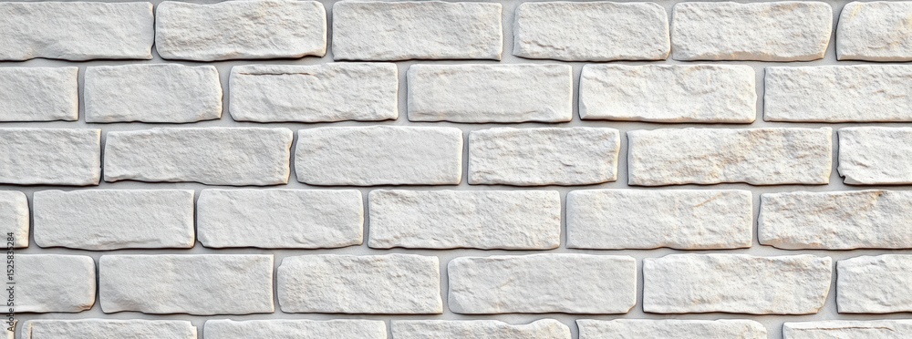 Close-up view of a textured white brick wall with rectangular bricks arranged in a horizontal pattern, showing rough and uneven surfaces Close-up view of a textured white brick wall with rectangular bricks arranged in a horizontal pattern, showing rough and uneven surfaces
