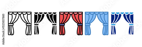 Stage Curtain Icon Element For Design