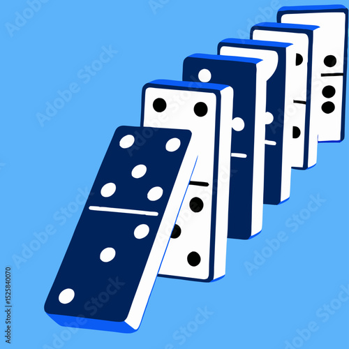 Falling Dominoes: Chain Reaction Illustration
