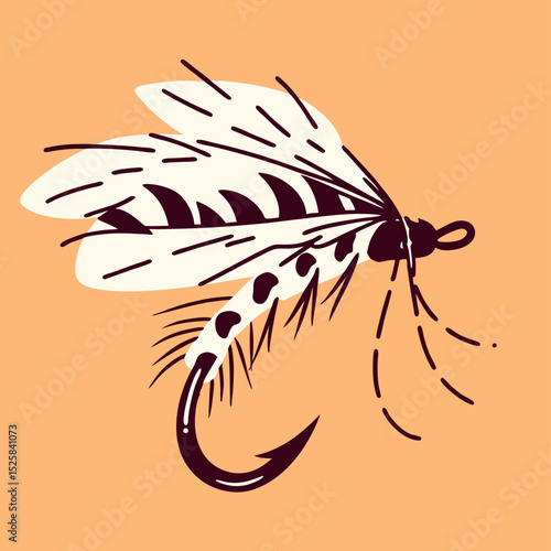Vintage Style Fishing Fly Illustration