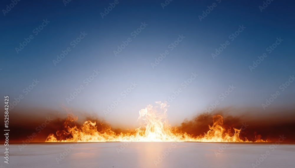 Obraz premium Fiery horizon on a concrete plain