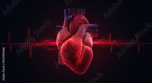 A heart with a red line behind it