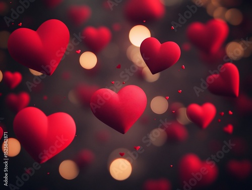 Romantic Floating Hearts Background for Valentine's Day Celebrations
