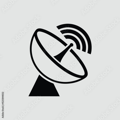 Satellite dish antenna icon communication technology symbol