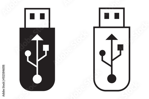 Usb icon set illustration. Flash disk sign and symbol. flash drive sign.