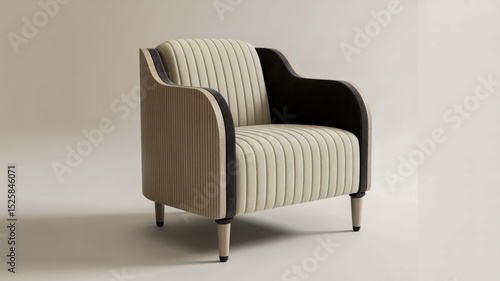 Wallpaper Mural A modern luxury armchair photographed against a plain white background with soft shadows Torontodigital.ca