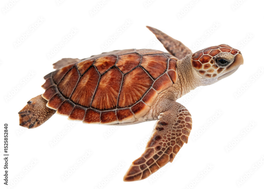 Fototapeta premium Loggerhead Turtle (Caretta caretta) on white background