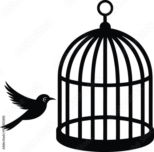 Bird Escaping Cage