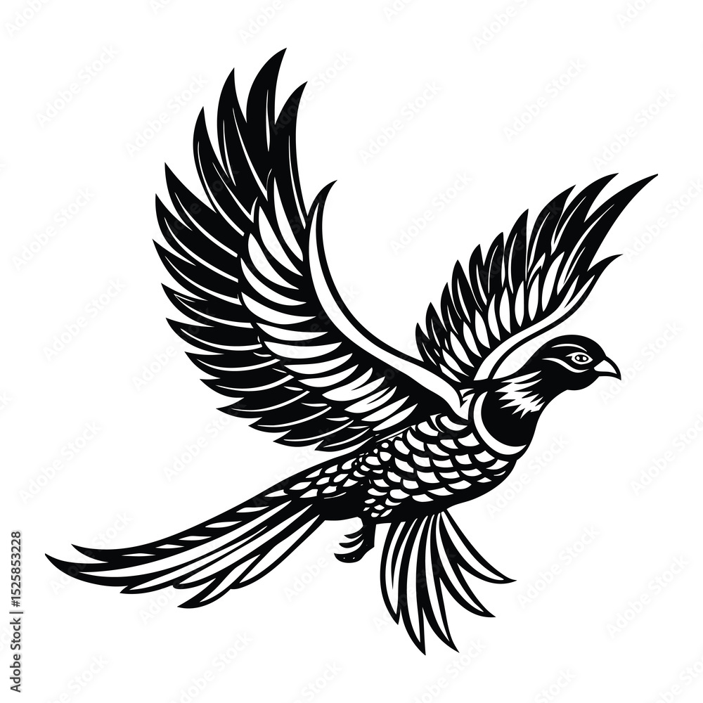 Fototapeta premium Flying Pheasant Design svg
