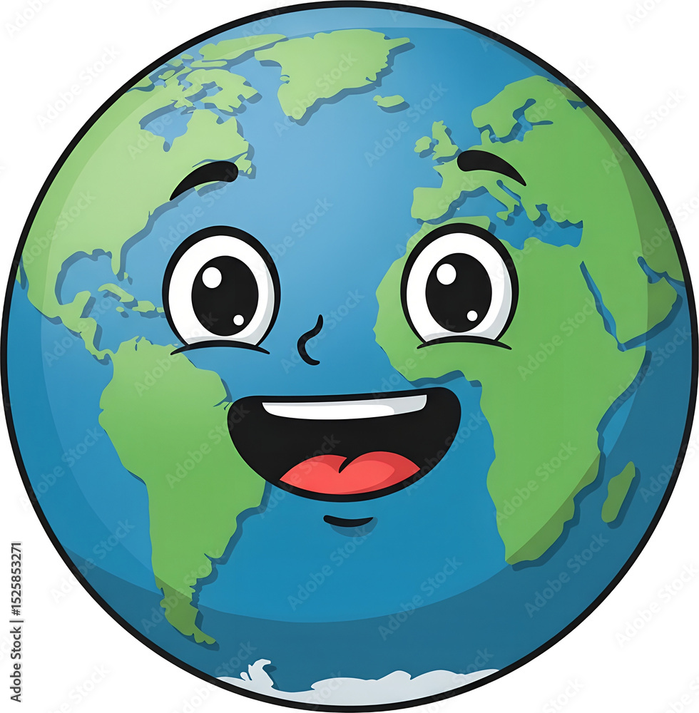 웃고 있는 지구 일러스트 / Smiling Earth Illustration 웃고 있는 지구 일러스트 / Smiling Earth Illustration