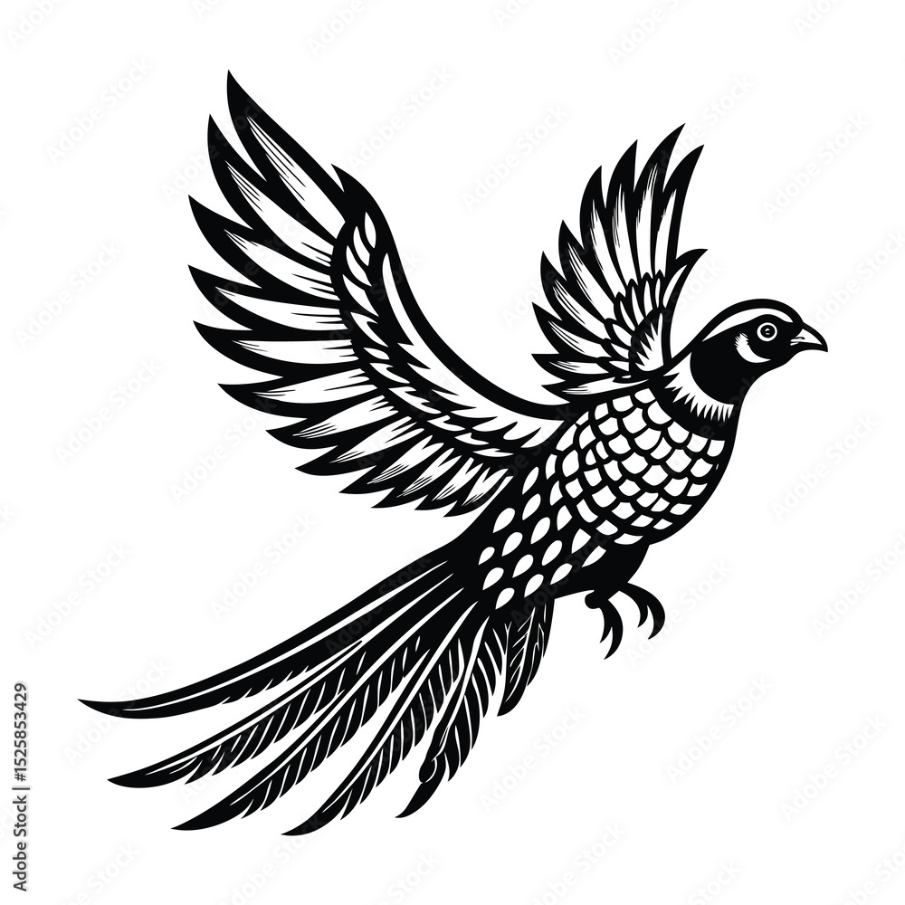 Obraz premium Flying Pheasant Design svg