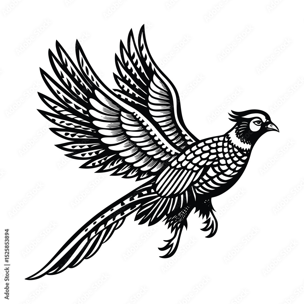 Fototapeta premium Flying Pheasant Design svg