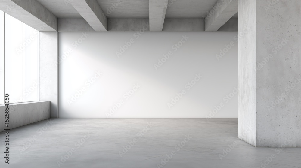 Fototapeta premium Modern Architectural Interior – Empty Room with Raw Concrete Floor