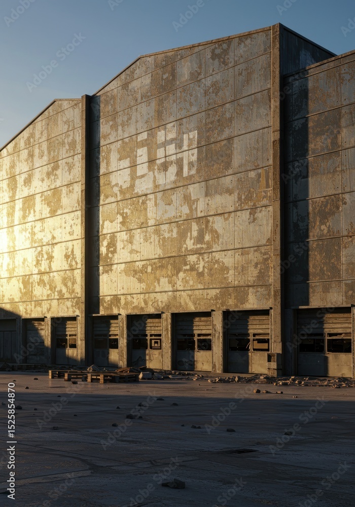 Obraz premium Large building at sunset