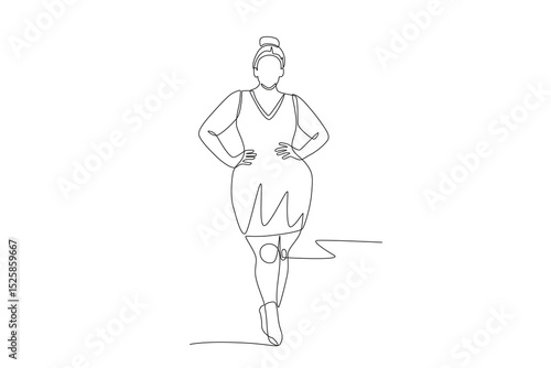 Wallpaper Mural Plus size women concept one-line drawing Torontodigital.ca