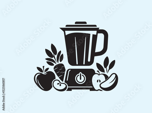 Juice Extractor Concept in Solid Blender Silhouette
