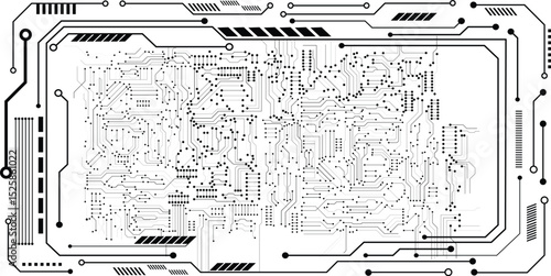 Computer circuit board texture. Technology pattern. Abstract illustration of silicon chip. Abstract futuristic circuit board Illustration