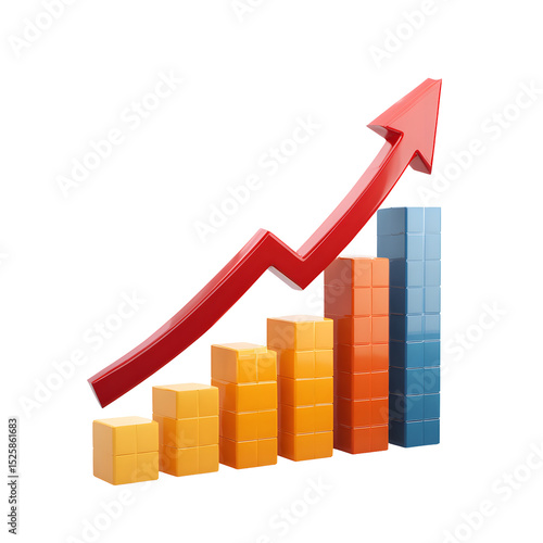 Ascending bar chart with arrow indicating growth Free Download Ascending bar chart with arrow indicating growth - GFXLoad