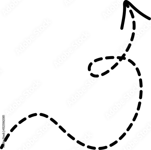 Dashed Squiggly Arrow