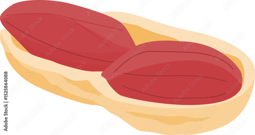 Obraz premium Illustration of a Peanut in Shell