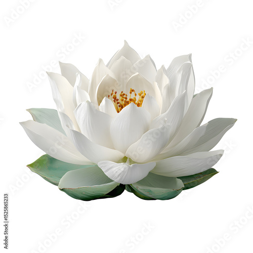 Ethereal white lotus flower in bloom