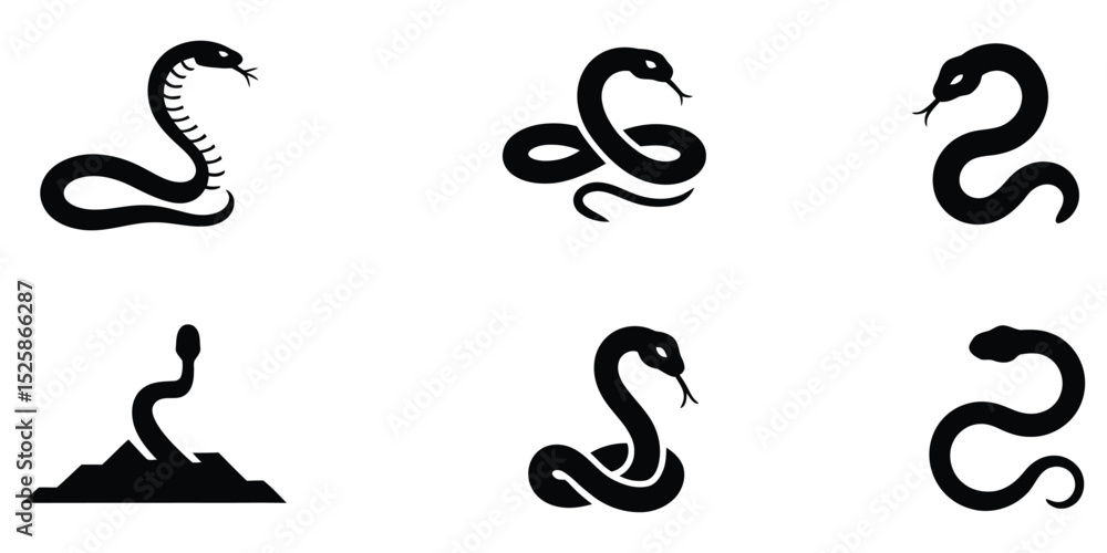 Fototapeta premium Snake logo icon vector illustration