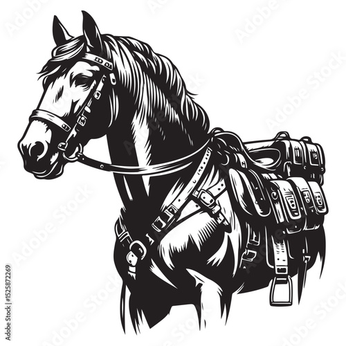Military horse image vector