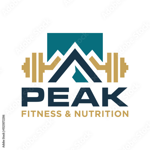 fitness and health peak shield illustration logo
