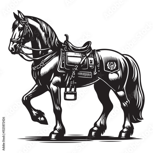 Military horse image vector