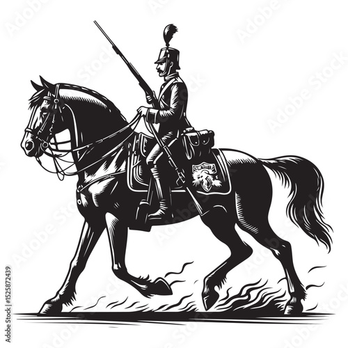 Soldiers military horse image vector