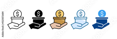 Charity Icon Set Multiple Style Collection