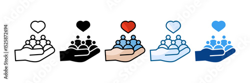 Social Care Icon Set Multiple Style Collection